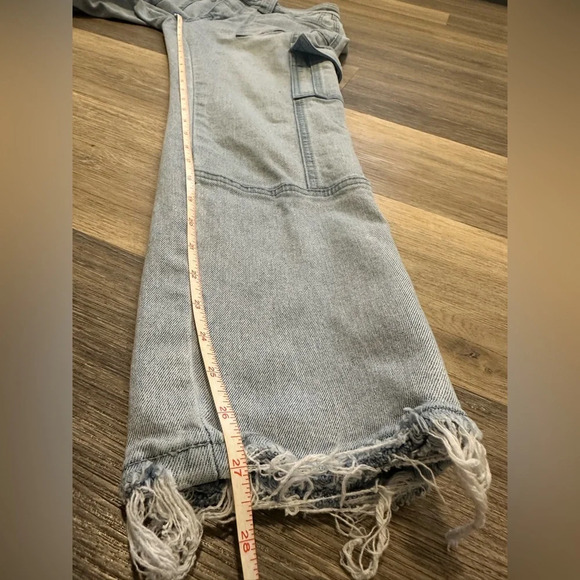 Kancan Jeans Winston High-Rise Cargo Slim Straight Size 7/27 Light Wash Denim - Picture 8 of 13